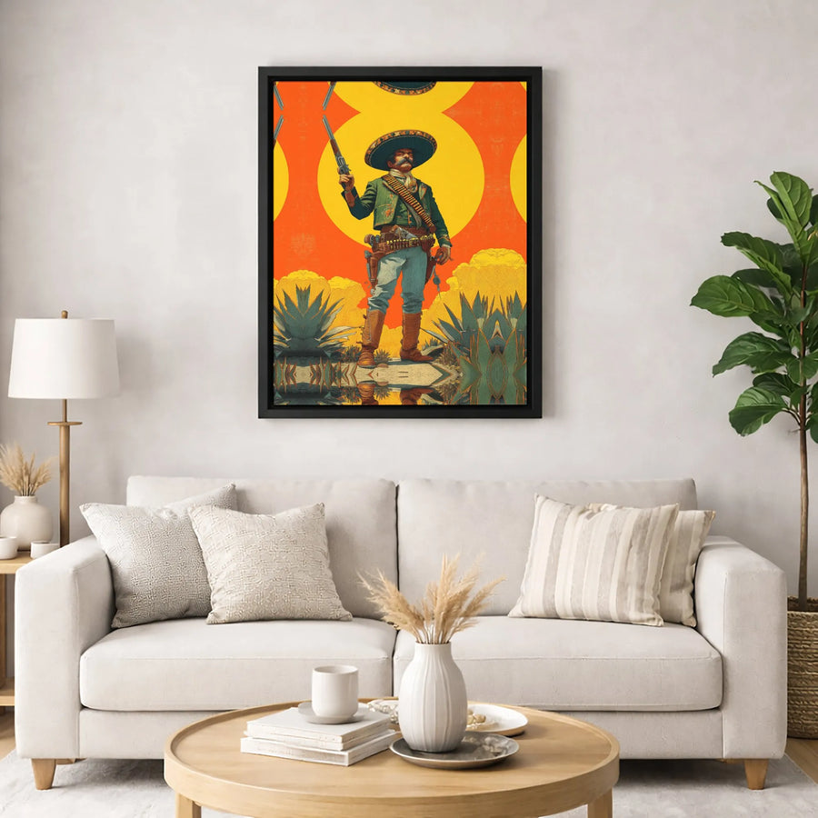 Mexican Revolutionaries Canvas Print | Vintage Vaquero Sombrero Art | Premium Fade-Resistant Gallery Wrap | Southwestern Home Office Decor Gift