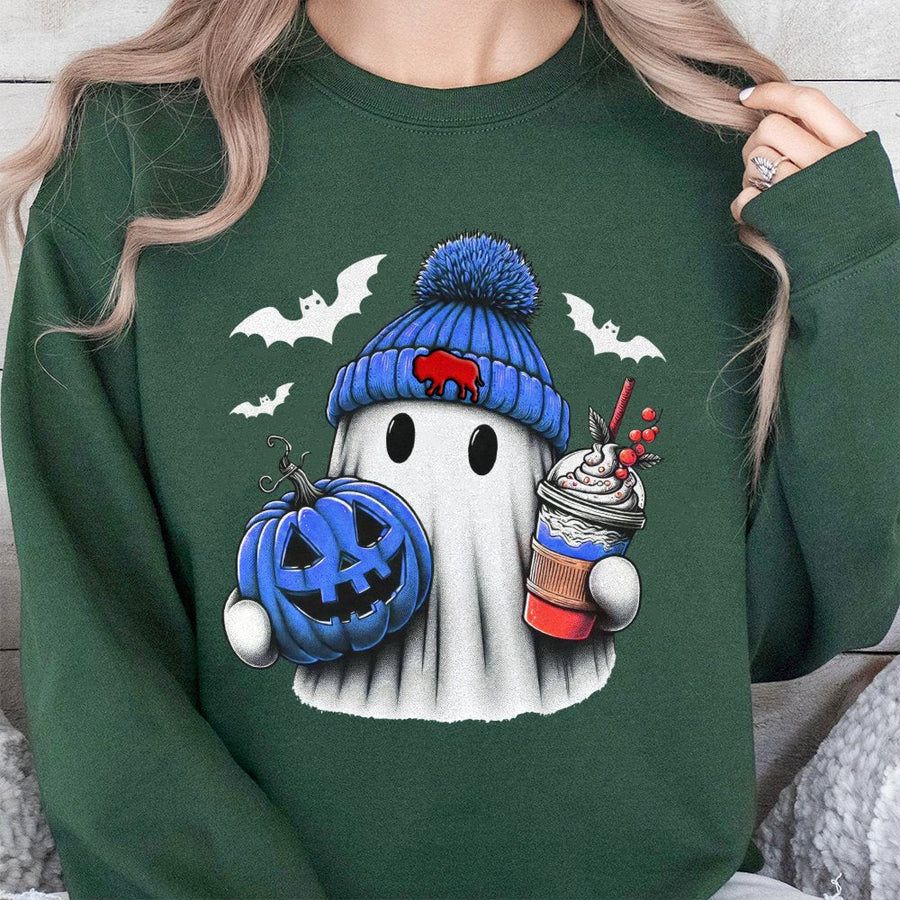 Buffalo Halloween Ghost Unisex Sweatshirt  Buffalo Football, Buffalo Sweatshirt, Buffalo Halloween Sweatshirt, Bills Sweatshirt For Men And Women
