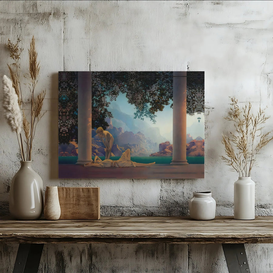 Maxfield Parrish Daybreak Art Print | Classical Landscape Canvas Wall Decor | Premium Gallery Wrap | Fine Art Gift for Home Office