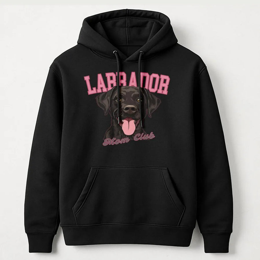 Labrador Mom Club Hoodie | Cute Chocolate Lab Graphic Sweatshirt | Premium Cotton Blend | Gift For Dog Lovers And Pet Owners