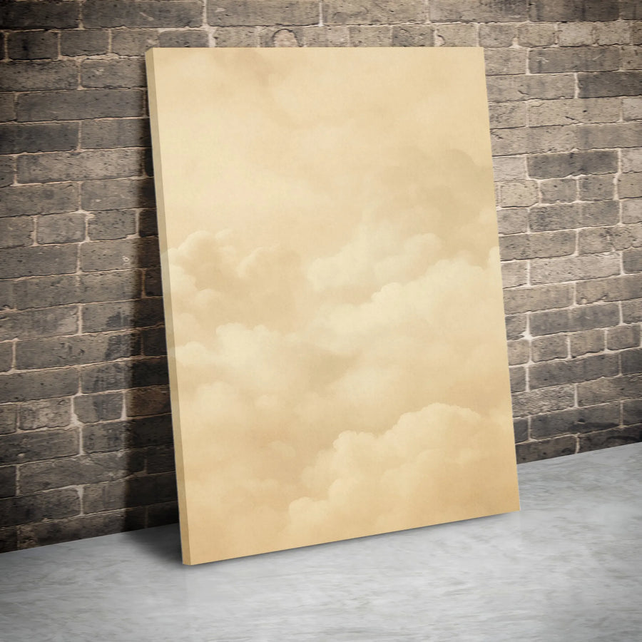 Vintage Sepia Sky Wall Art | Minimalist Cloud Canvas Print | Gallery-Quality Fade-Resistant | Neutral Home Decor Gift