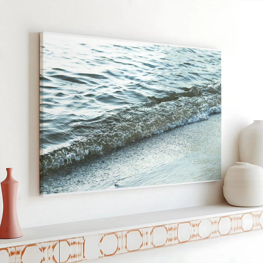 Ocean Waves Canvas Wall Art | Minimalist Coastal Photography | Premium Thick Wrap 1.25" Canvas | Modern Home Decor Gift