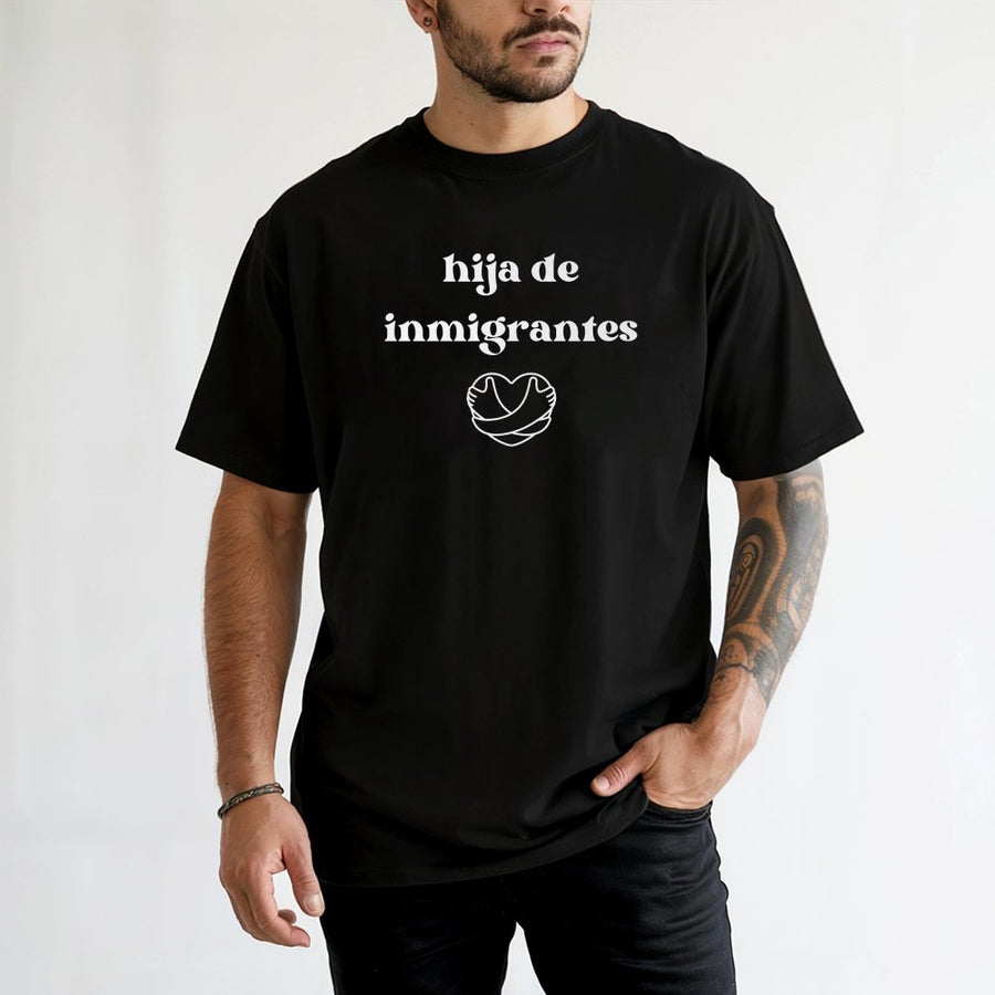 Hija De Inmigrantes T-Shirt | Daughter of Immigrants Heart Graphic | 100% Cotton Premium Tee | Latina Pride Gift for Women