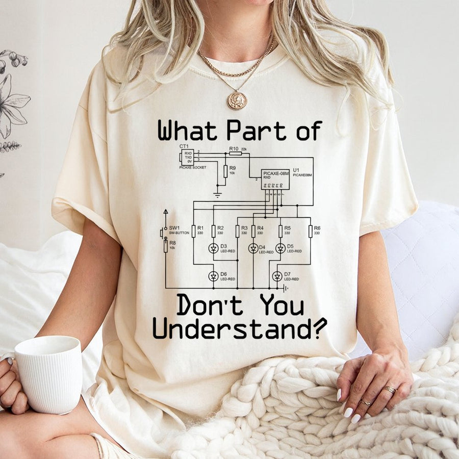 Electrical Engineer T-Shirt | Circuit Diagram Funny Tech Quote | Premium Cotton Tee | Gift for Software Hardware Developer or Student