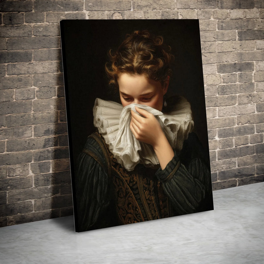 Dutch Golden Age Portrait Canvas | Renaissance Style Woman Wall Art | Premium 1.25-Inch Gallery Wrap | Moody Fine Art Home Decor Gift
