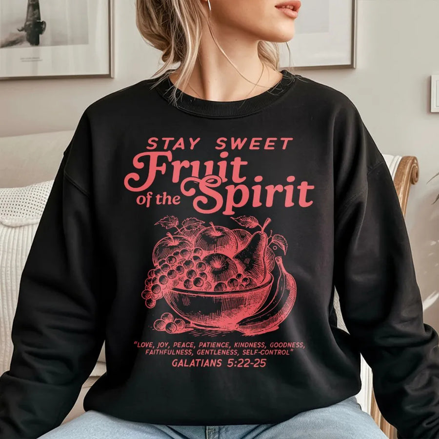 Fruit Of The Spirit Sweatshirt | Galatians 5:22 Bible Verse Design | Premium Soft Unisex Apparel | Christian Faith Gift For Women And Men