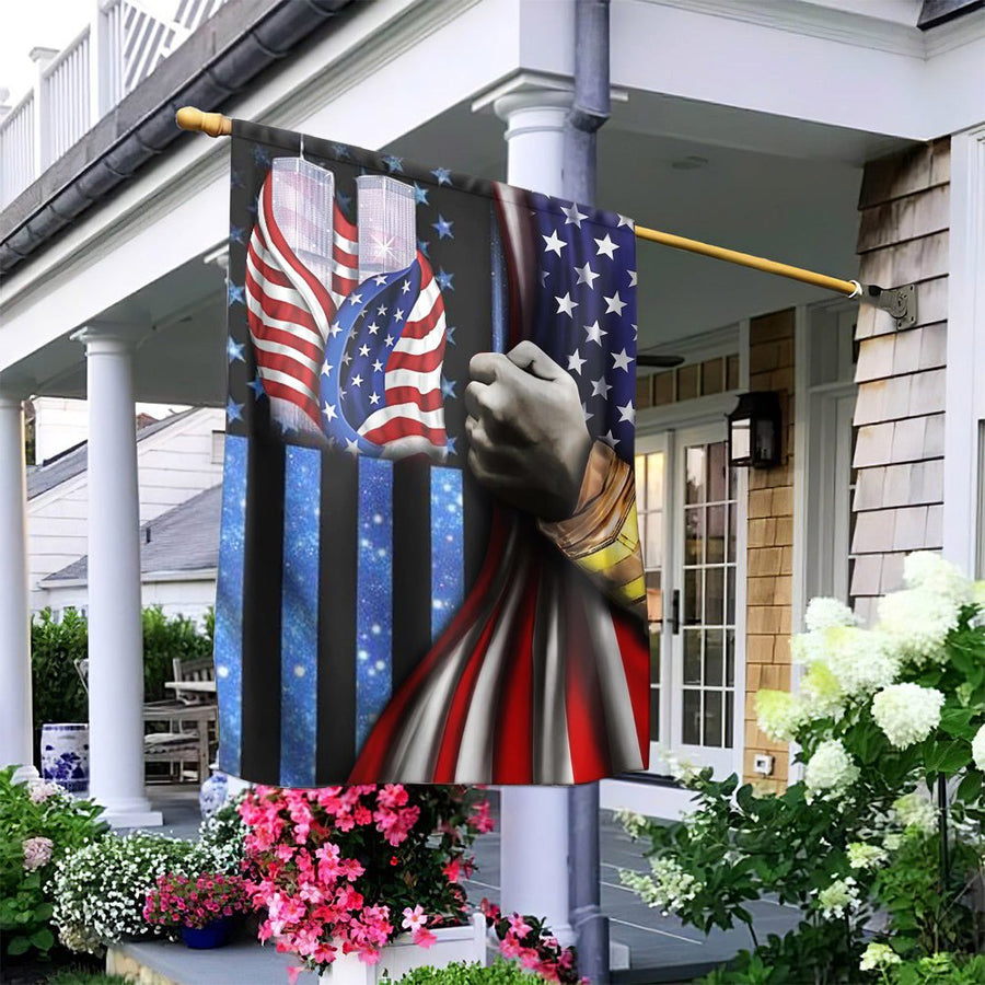 Firefighter 9/11 Memorial Flag | Twin Towers American Patriot Design | Premium Weather-Resistant Polyester | Patriotic Gift for Fireman