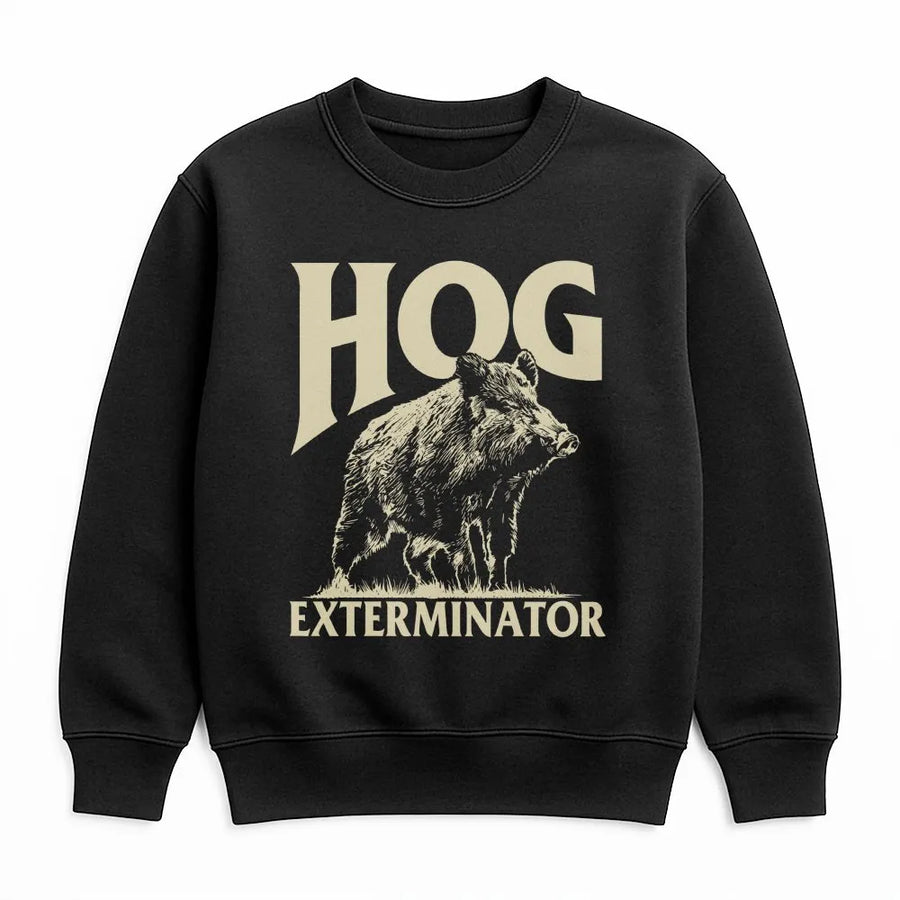 Hog Exterminator Sweatshirt | Vintage Wild Boar Graphic Tee | Premium Cotton | Funny Gift for Hunter