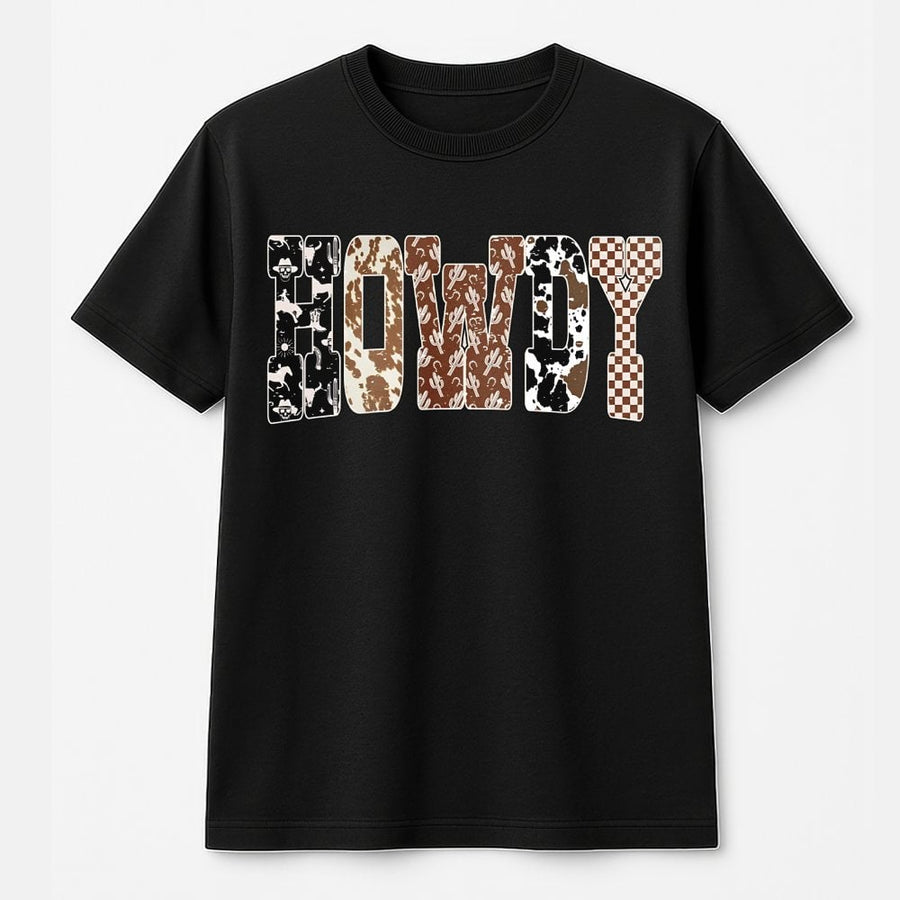 Howdy Western T-Shirt | Boho Cowgirl Aesthetic Graphic Print | Premium 100% Cotton | Stylish Country Music Festival Gift for Women & Cowgirls
