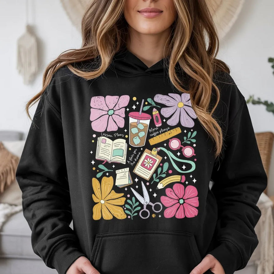 Teacher Hoodie | Can’t Talk Right Now Doing Teacher Stuff Graphic | Soft Cotton-Blend Aesthetic | Gift for Teachers, Educators, School Staff