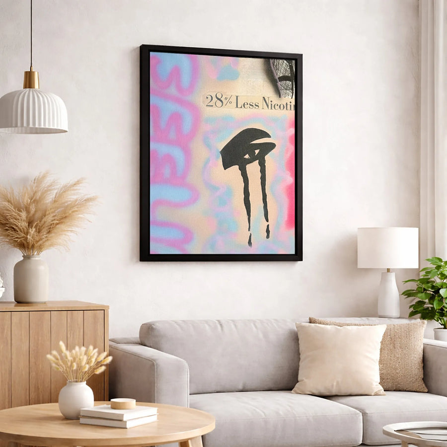 Abstract Crying Eye Wall Art | Graffiti Street Style Canvas Print | Premium Fade-Resistant Gallery Wrap | Edgy Home Decor For Modern Living Room