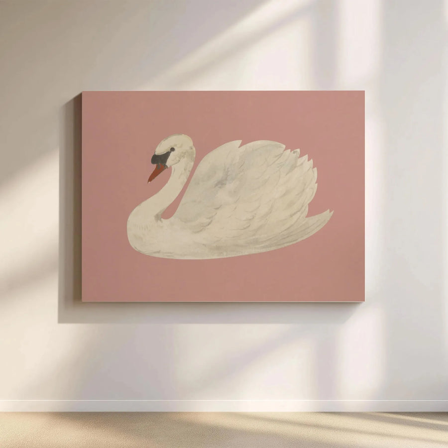 White Swan Canvas Print | Minimalist Bird Wall Art | Premium Gallery Wrapped Decor | Elegant Home and Nursery Gift
