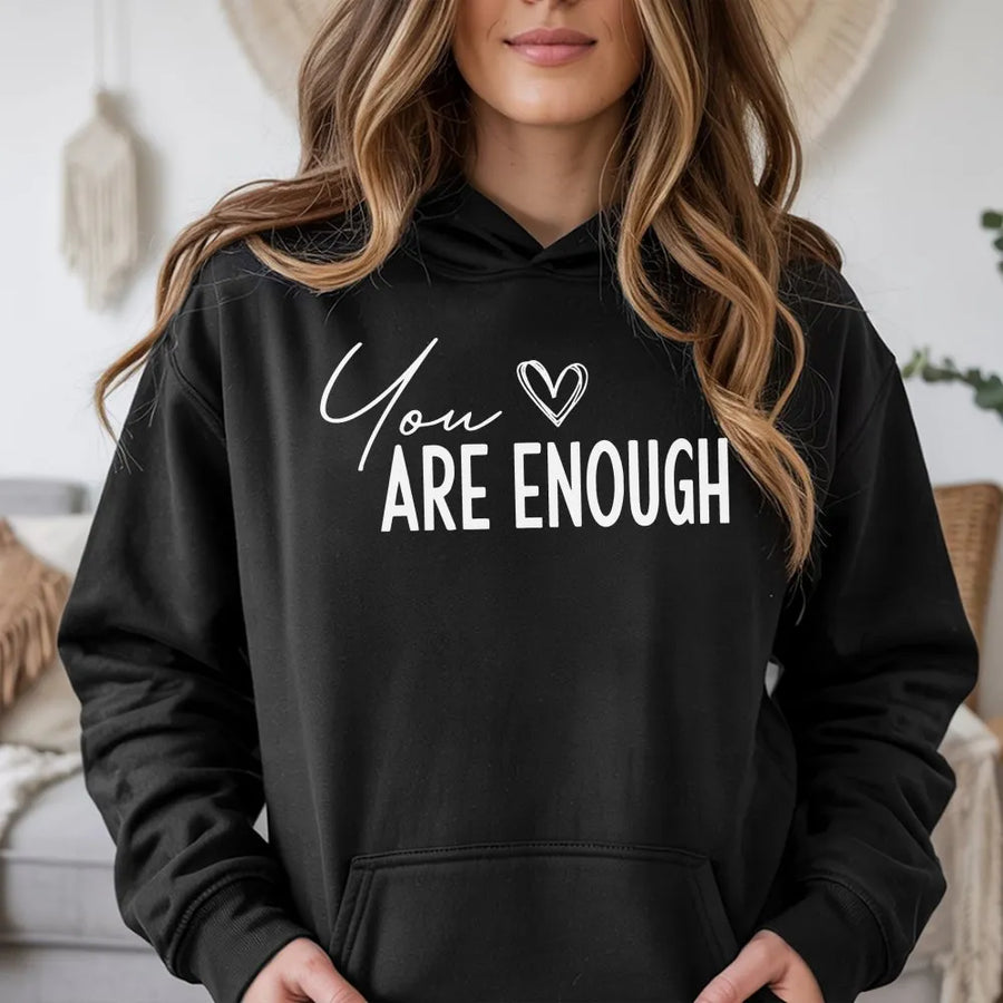 Heart Print Graphic Hoodie | Cozy Slogan Aesthetic Pullover | Soft Cotton-Poly Blend | Premium Gift for Her & Him