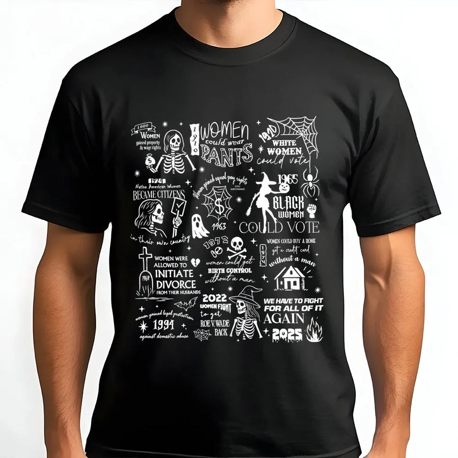 Feminist History T-Shirt | Women Empowerment Rights Timeline | Premium Cotton Graphic Tee | Gift for Women Activists and Teachers
