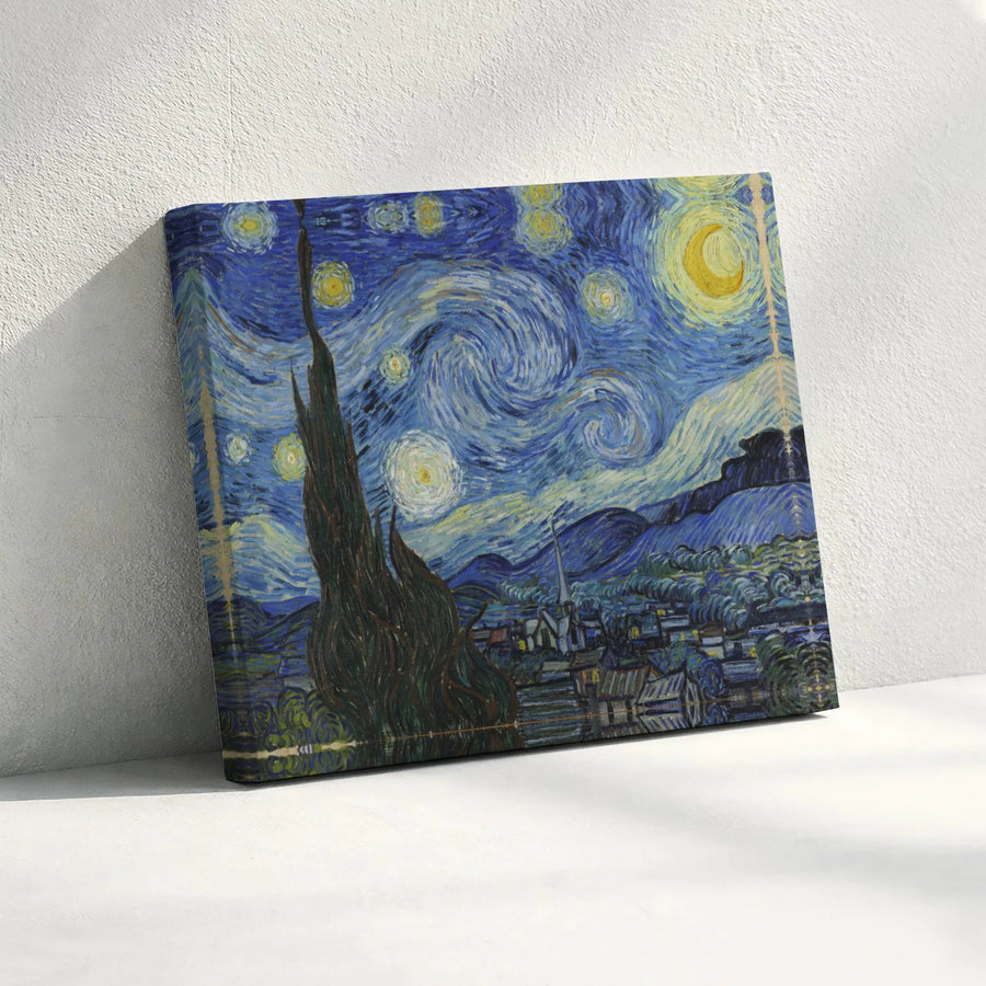 The Starry Night Canvas Art | Vincent Van Gogh Famous Painting Print | Premium Gallery Wrapped Decor | Classic Masterpiece Wall Art Gift