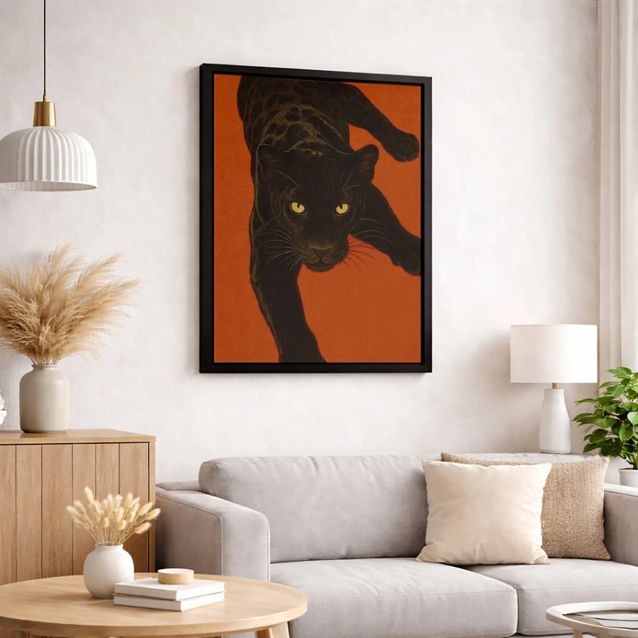 Black Panther Wall Art | Fierce Big Cat Canvas Print | Premium Gallery-Wrapped Decor | Wildlife Animal Home Decor for Bedroom or Living Room