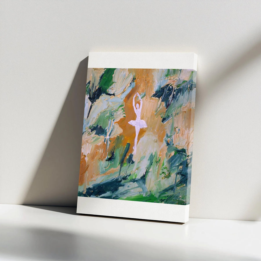 Abstract Ballerina Canvas Print | Textured Brushstroke Ballet Art | Premium Gallery Quality Wall Decor | Gift for Dancer or Dance Studio