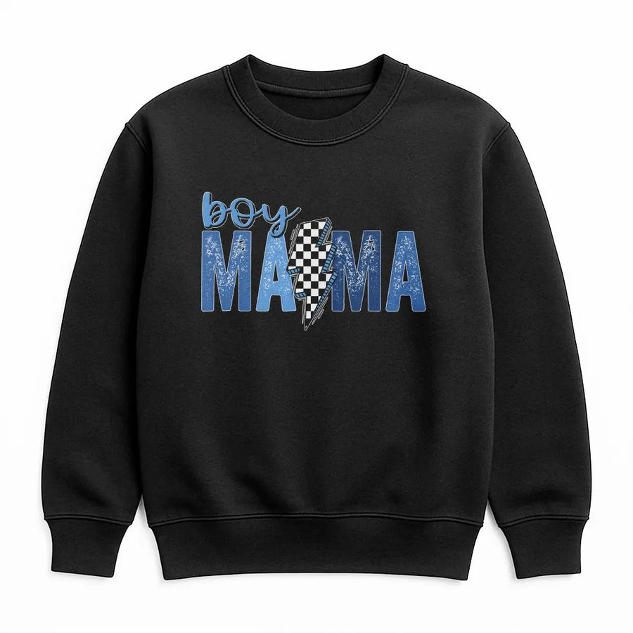 Boy Mama Shirt | Racing Theme Checkered Flag Graphic Tee | Premium Cotton | Mother's Day Gift for Mom of Boys