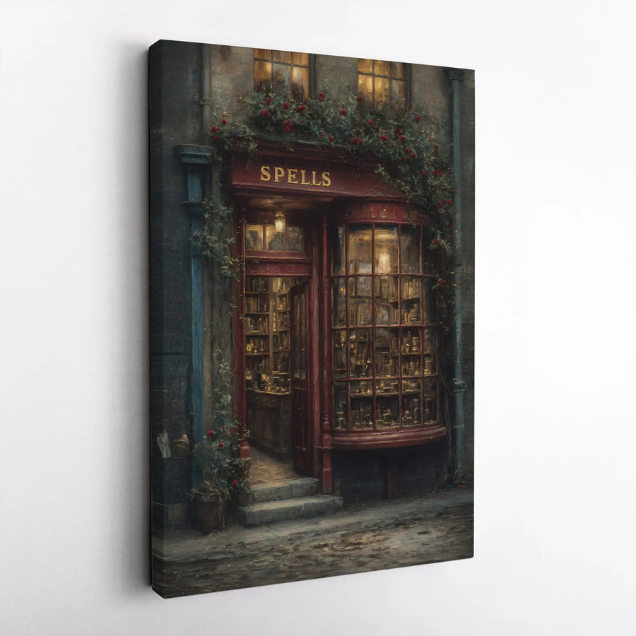 Magic Apothecary Shop Canvas | Enchanted Spell Store Wall Art | Premium Gallery Wrap Print | Fantasy Home Decor Gift for Book Lovers