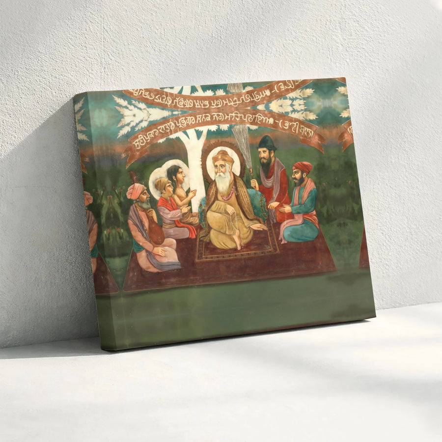 Guru Nanak Dev Ji Canvas Print | Vintage Sikh Religious Painting | Gallery Wrapped Premium Canvas | Spiritual Home Decor Gift