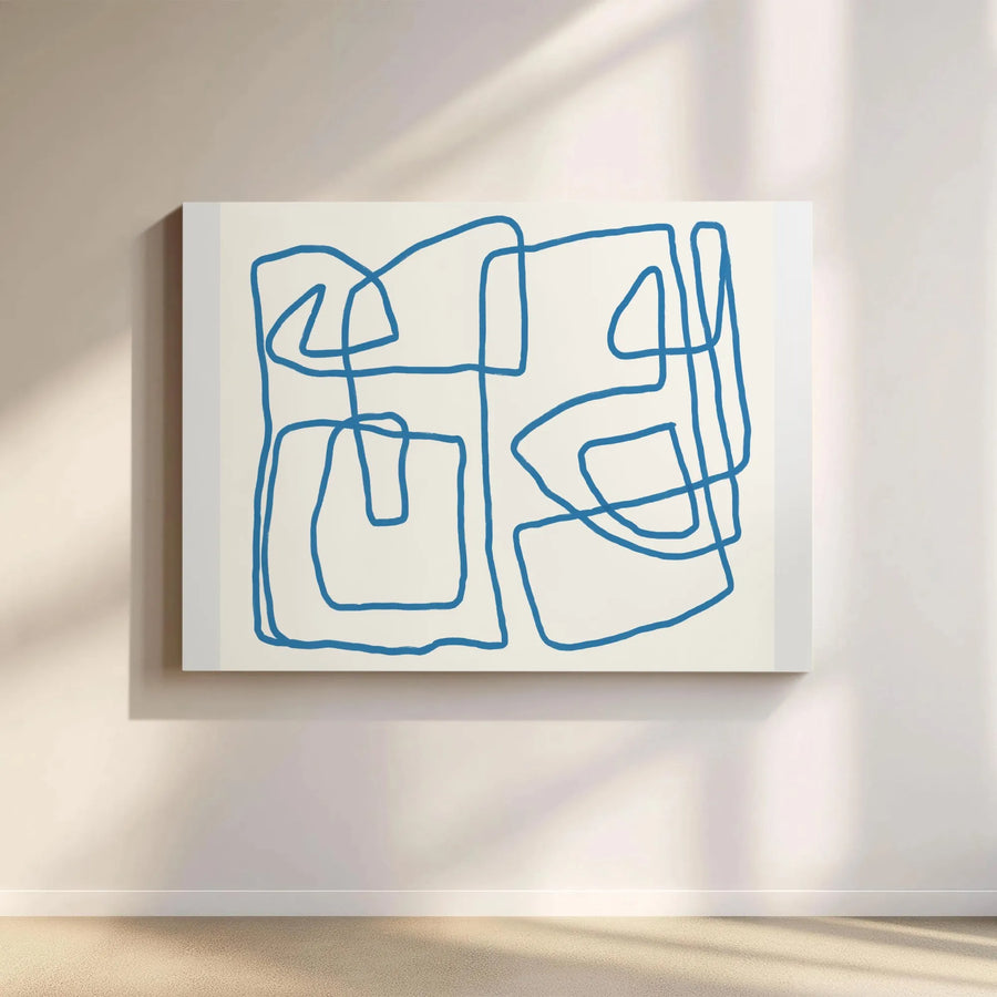 Abstract Line Art Canvas | Modern Continuous Line Print | Premium Gallery Wrapped Canvas | Living Room & Office Decor Gift