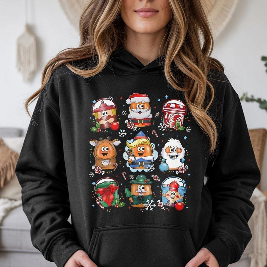 Christmas Chicken Nuggets Hoodie | Festive Funny Foodie Graphic Print | Premium Cotton Blend Pullover | Unisex Holiday Gift for Food Lovers