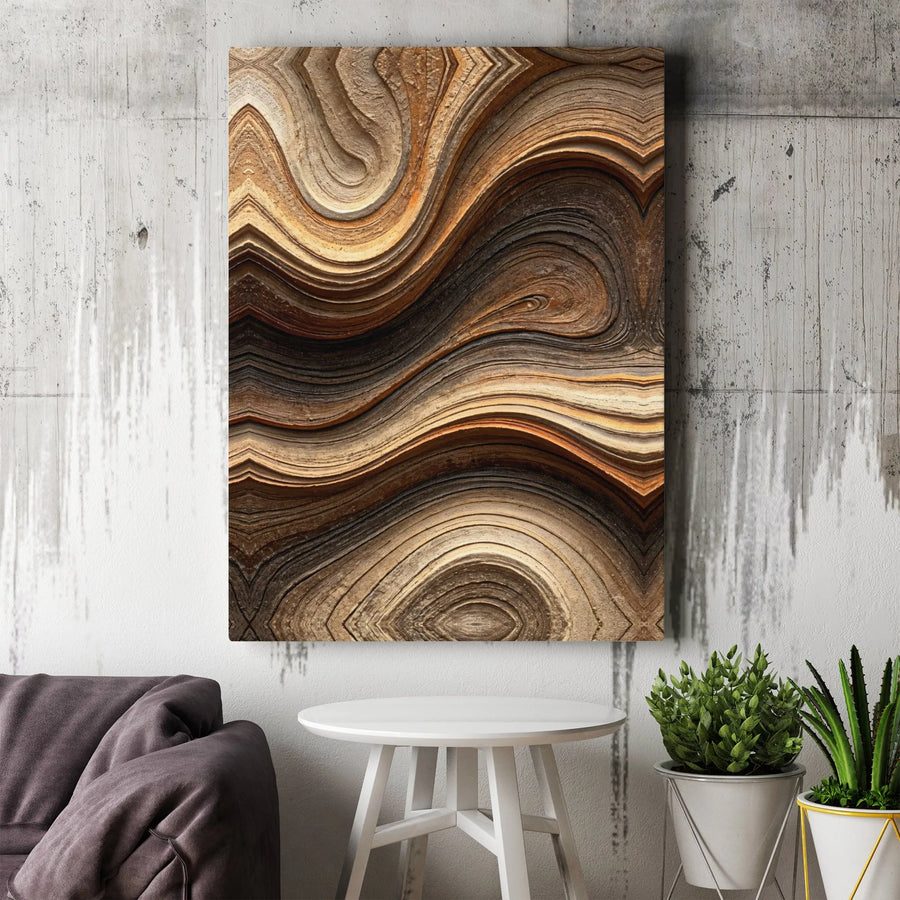 Abstract Earth Tone Canvas Wall Art | Modern Organic Geode Pattern | Premium Gallery Wrap Canvas | Modern Home & Office Decor Gift