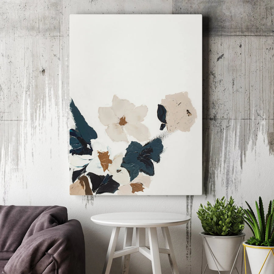 Abstract Floral Canvas Wall Art | Modern Minimalist Botanical Print | Premium 1.25" Gallery Wrapped Canvas | Modern Home Decor Gift