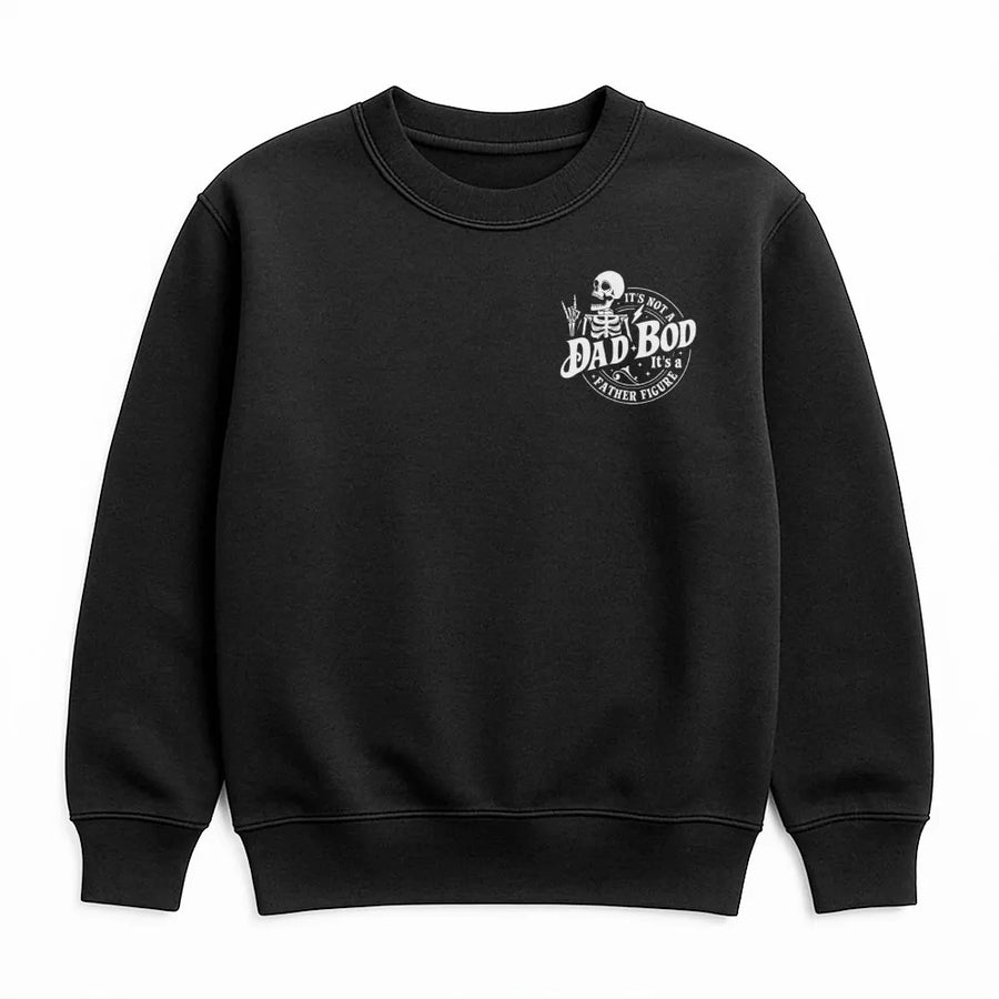 It's Not A Dad Bod It's A Father Figure Sweatshirt | Funny Skeleton Graphic | Premium Cotton Blend | Gift For Dad, Father's Day 2026, New Dad