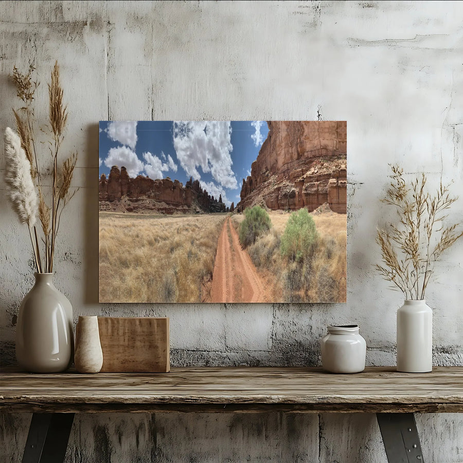 Desert Canyon Canvas Print | Panoramic Red Rock Landscape | Premium Stretched Gallery Wrap | Southwestern Home Decor for Nature Lovers
