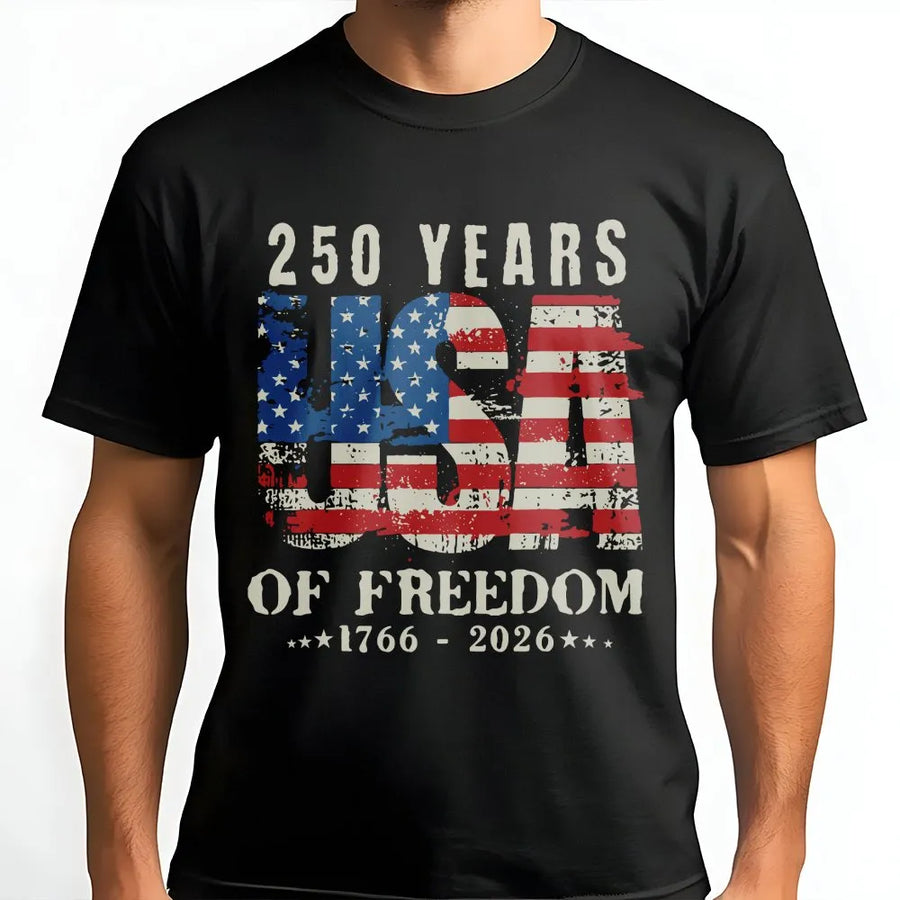 Patriotic 250th Anniversary T-Shirt | Vintage 1776-2026 American Flag Graphic | Premium Cotton Tee | Gift for USA History Buff