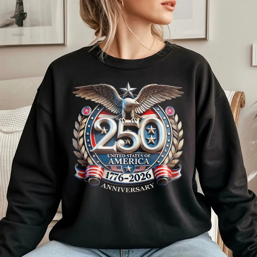 USA 250th Anniversary Sweatshirt | 1776-2026 Patriotic Eagle Design | Premium Cotton Blend | Unisex Commemorative Gift for Independence Day