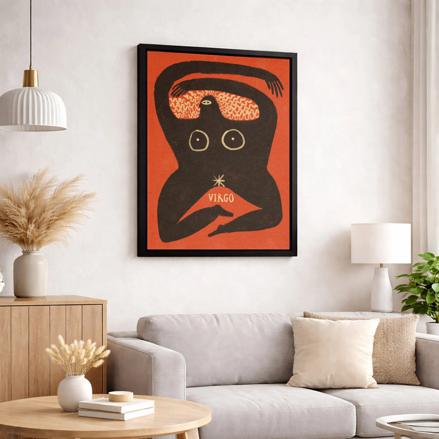 Virgo Zodiac Wall Art | Abstract Female Figure Minimalist Print | Gallery Quality 1.25" Canvas | Spiritual Astrology Birthday Gift