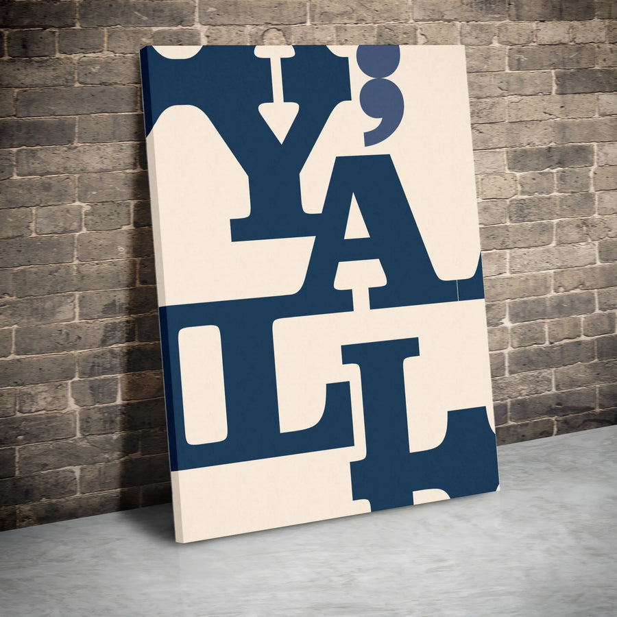 Y;All Typography Canvas Print | Modern Southern Quote Wall Art | Premium 1.25-Inch Gallery Wrap | Minimalist Decor For Living Room Or Office
