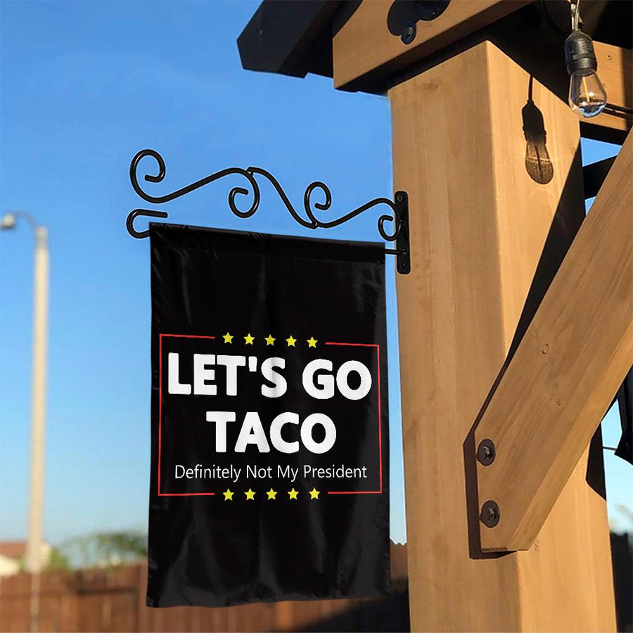 Let's Go Taco Garden Flag | Funny Satire Lawn Decor | Premium Weather-Resistant Polyester | Humorous Gift for Foodies & Gardeners