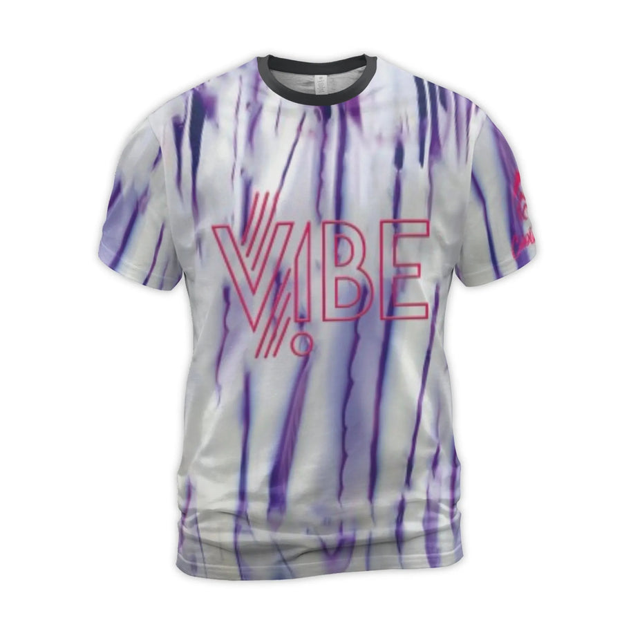Vibe Hammer Graphic T-Shirt | Purple Tie-Dye All-Over Print | Premium Polyester Spandex | Casual Streetwear Gift for Men and Women