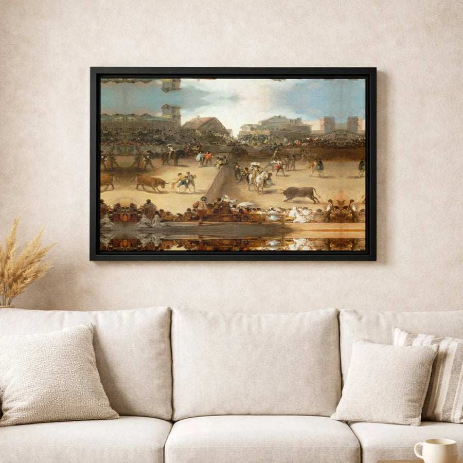 Bullfight In A Divided Ring Canvas | Francisco De Goya Fine Art Print | Premium 1.25 Inch Gallery Wrap | Spanish History Home Decor Wall Art