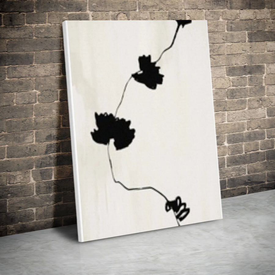 Minimalist Plant Shadow Canvas Print | Abstract Botanical Silhouette Art | Premium Gallery Wrapped Canvas | Modern Japandi Style Home Decor Gift