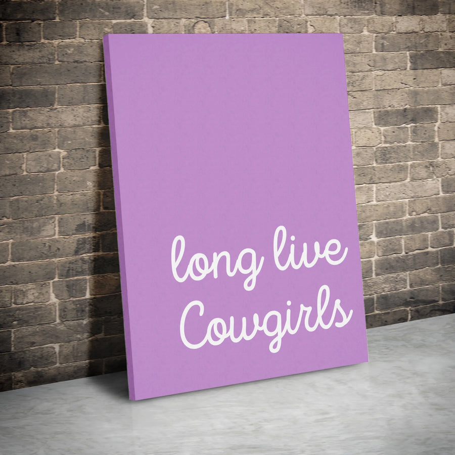 Long Live Cowgirls Canvas Wall Art | Western Aesthetic Minimalist Decor | Premium Gallery-Wrapped Print | Gift for Cowgirl and Western Style Enthusiasts
