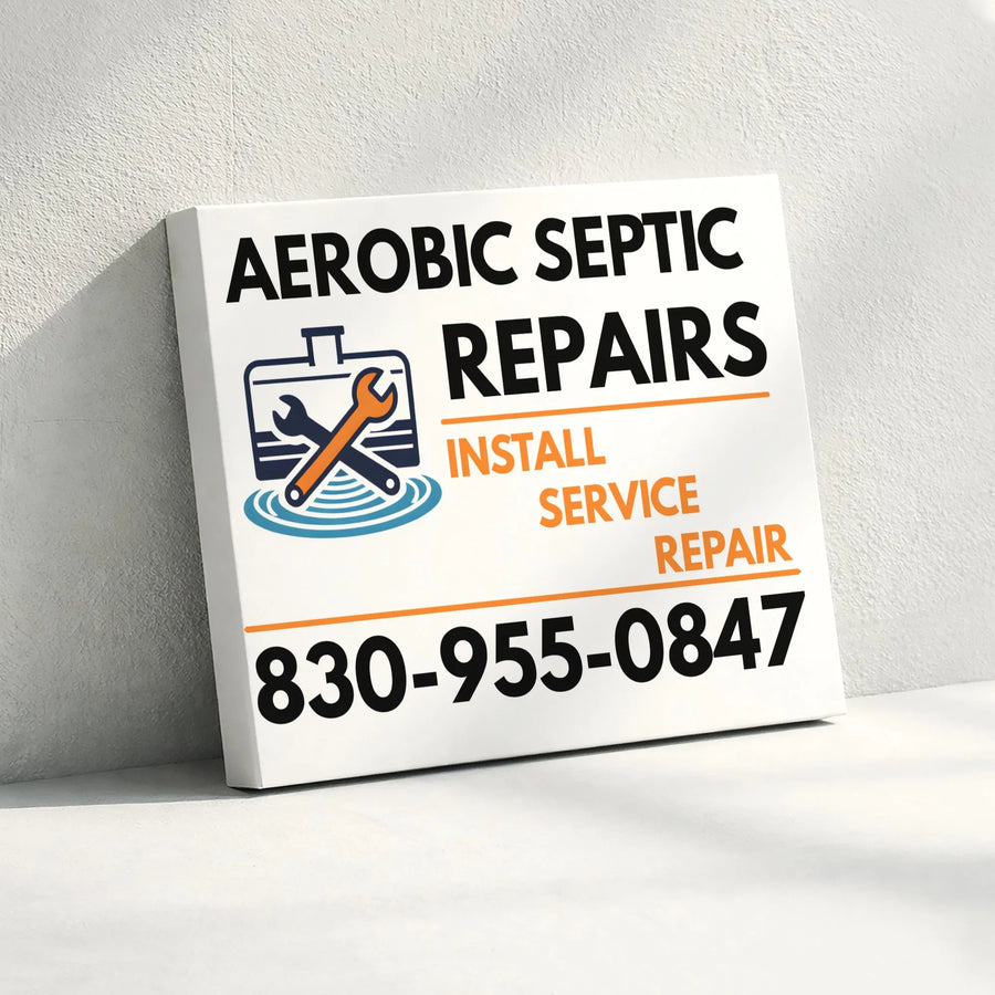 Septic Repair Sign Canvas Print | Industrial Toolbox Graphic | Premium Gallery Wrapped Canvas | Gift for Plumber & Business Office Decor