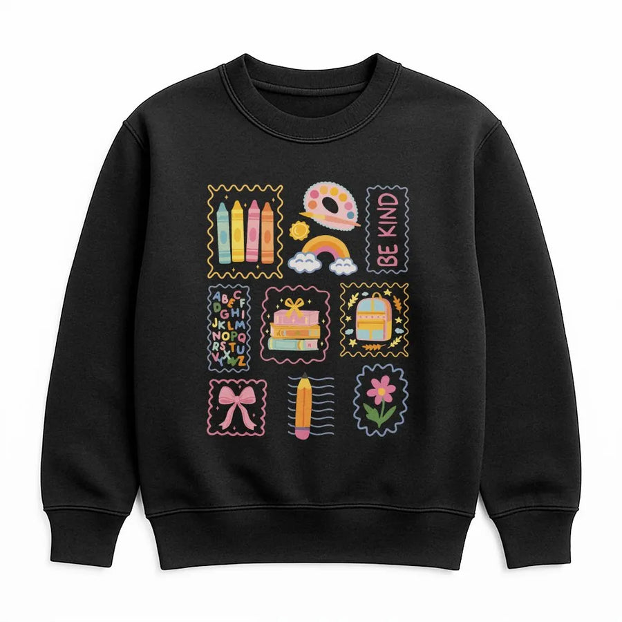 Teacher Life Sweatshirt | Cute School Supplies Graphic | Premium Cotton Blend | Back to School Gift for Elementary Teacher