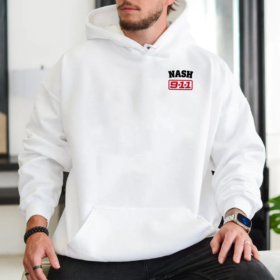 Han 911 First Responder Hoodie | Minimalist Left Chest Graphic | Premium Cotton Unisex Tee | Gift for 911 Dispatcher, Paramedic, EMT