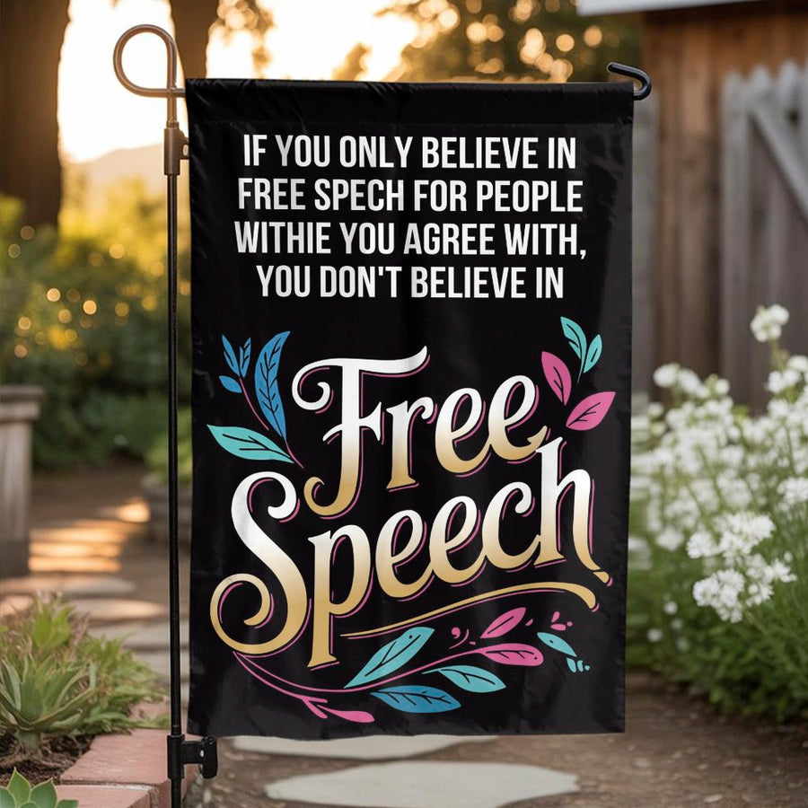 Free Speech Garden Flag | First Amendment Yard Decor | Durable Weather-Resistant Polyester | Patriotic Statement Gift for Home