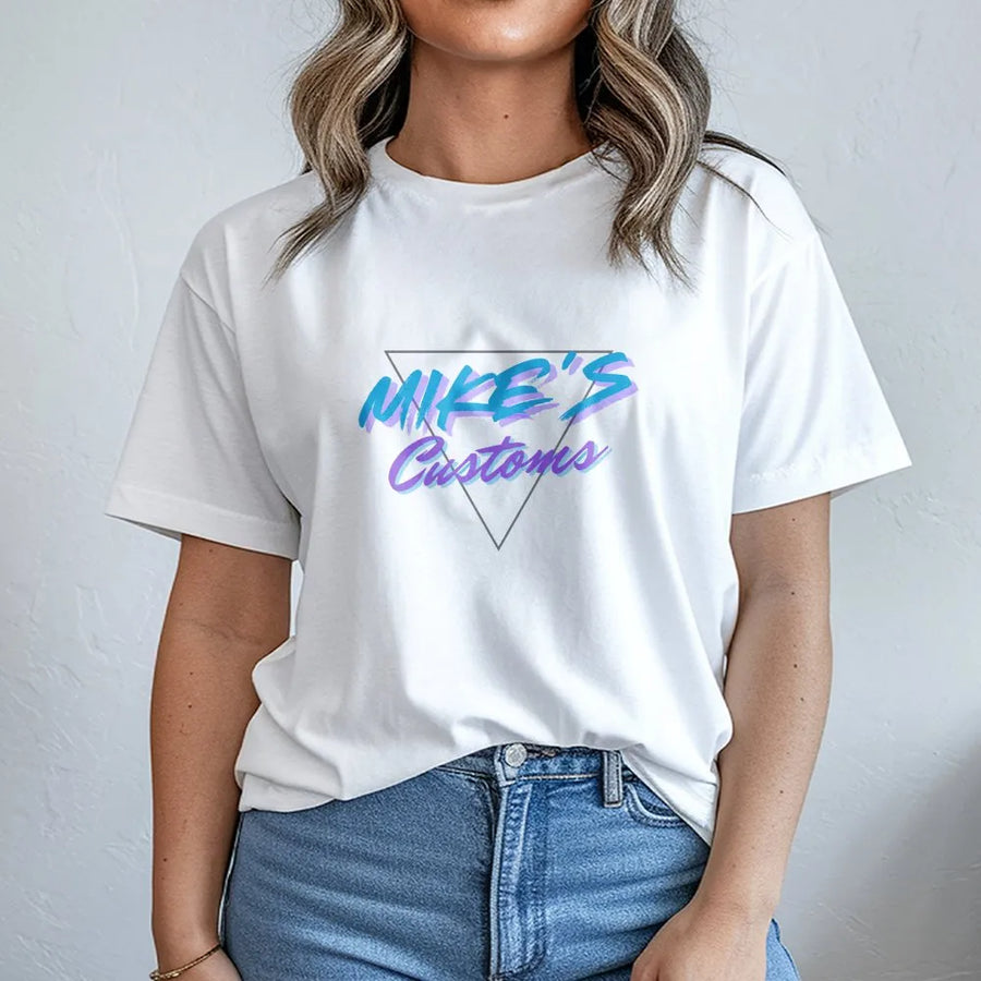 Retro 80s Triangle Logo Graphic T-Shirt | Vaporwave Aesthetic Streetwear | 100% Premium Cotton | Unisex Gift for Men and Women