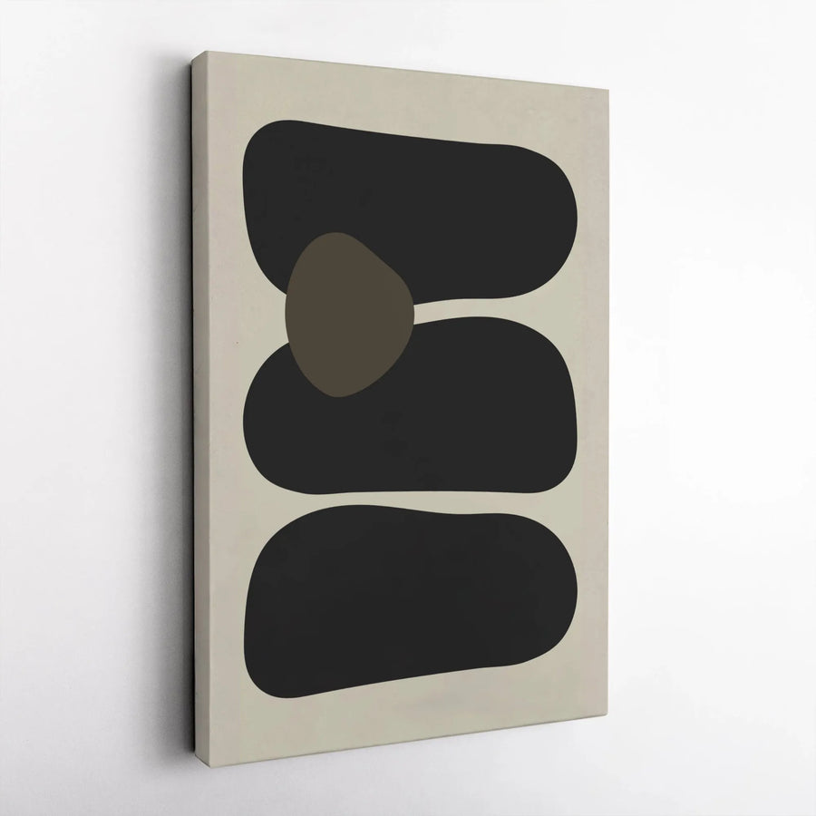 Minimalist Abstract Canvas Art | Stacked Organic Shapes Wall Decor | Premium 1.25-Inch Gallery Wrap | Modern Neutral Home Office Gift