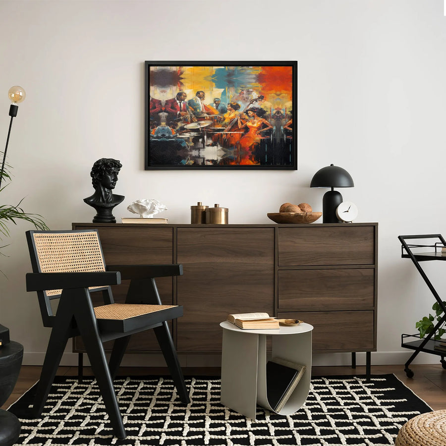 Jazz Band Canvas Wall Art | Abstract Music Room Decor | Gallery Quality Premium Print | Gifts for Musicians and Jazz Lovers