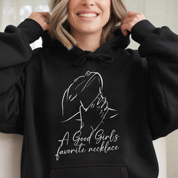 A Good Girl's Favorite Necklace Hoodie | Edgy Line Art Graphic Sweatshirt | Premium Cotton-Blend | Aesthetic Gift for Girlfriend