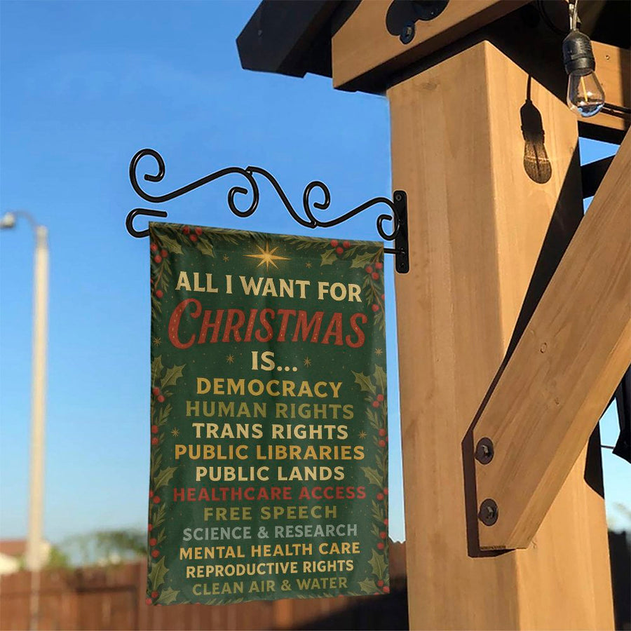 Progressive Christmas Garden Flag | Social Justice Holiday Decor | Premium Weather-Resistant Polyester | Yard Sign Gift
