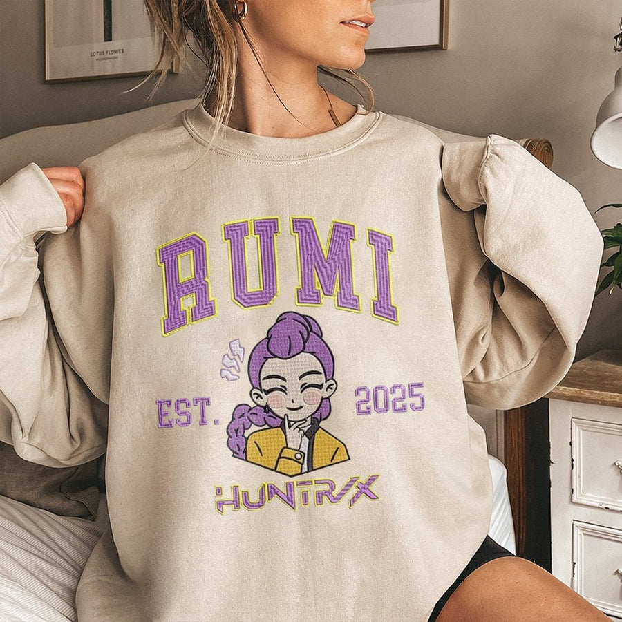 Rumi Anime Graphic Sweatshirt | Huntrix 2025 Fan Apparel | Unisex Cotton Blend Pullover | Cute Cartoon Gift for Manga Enthusiasts