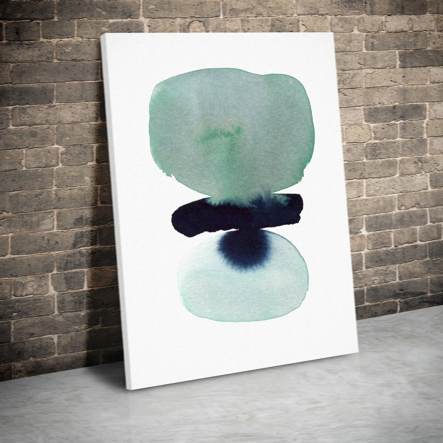 Abstract Zen Stones Vertical Canvas | Minimalist Watercolor Wall Art | Premium Gallery Wrapped Canvas | Modern Home & Office Decor Gift